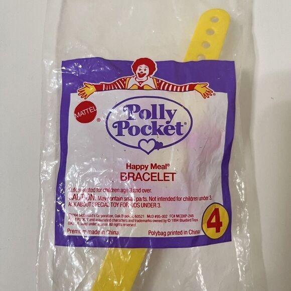 VTG Polly Pocket Bracelet 1994 McDonald’s Happy Meal Toy New Sealed #4 Mattel - Picture 2 of 5